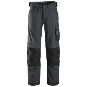 3314 Pantalones largos de trabajo Canvas+ Gris acero / Negro
