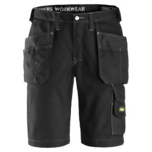 3023 Pantalones cortos de trabajo Rip-Stop con bolsillos flotantes negro