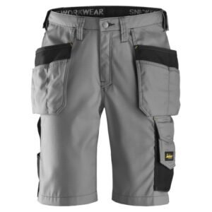 3023 Pantalones cortos de trabajo Rip-Stop con bolsillos flotantes gris/ negro