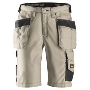 3023 Pantalones cortos de trabajo Rip-Stop con bolsillos flotantes kaki/ negro