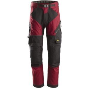 6903 Pantalones largos de trabajo FlexiWork rojo/ negro