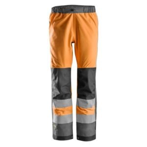 6530 Pantalones largos de trabajo impermeables Waterproof Shell de alta visibilidad clase 2 AllroundWork naranja/ gris acero