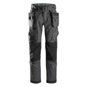 6923 Pantalones largos de solador bolsillos flotantes FlexiWork gris acero/ negro