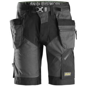 6904 Pantalones cortos de trabajo FlexiWork+ bolsillos flotantes gris acero