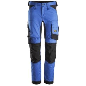 6341 Pantalones largos de trabajo elásticos AllroundWork Slim Fit color azul verdadero/ negro
