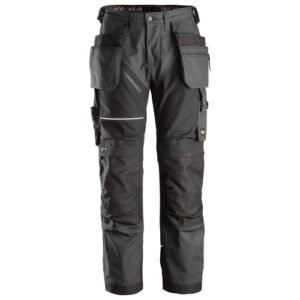 6214 Pantalones largos de trabajo con bolsillos flotantes Canvas+ RuffWork gris acero-negro