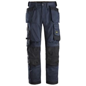 6251 Pantalones largos de trabajo elásticos ajuste holgado AllroundWork Loose Fit con bolsillos flotantes color azul marino/ negro
