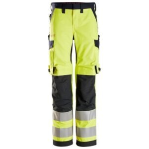 6760 Pantalones largos de trabajo de alta visibilidad clase 2 para mujer ProtecWork amarillo-azul marino