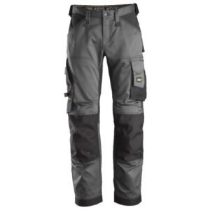 6351 Pantalones largos de trabajo elásticos ajuste holgado AllroundWork Loose Fit color gris acero/ negro