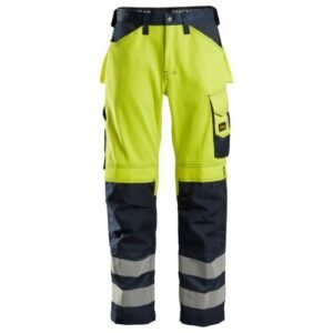 3333 Pantalones largos de trabajo de alta visibilidad clase 2 amarillo/ azul marino