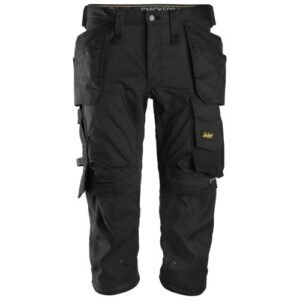 6142 Pantalones pirata de trabajo elásticos bolsillos flotantes AllroundWork Negro
