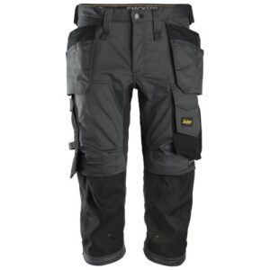 6142 Pantalones pirata de trabajo elásticos bolsillos flotantes AllroundWork Gris Acero/Negro