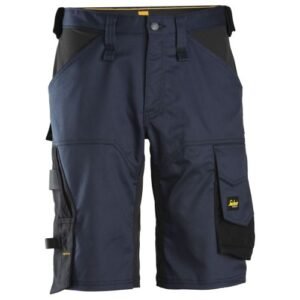6153 Pantalones cortos de trabajo elásticos de ajuste holgado AllroundWork azul marino/ negro