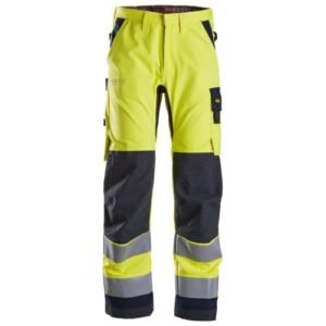 6360 Pantalones largos de trabajo de alta visibilidad clase 2 ProtecWork amarillo-azul marino