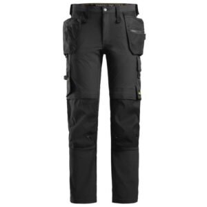 6271 Pantalones largos de trabajo elásticos AllroundWork con bolsillos flotantes color negro
