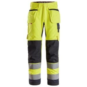 6260 Pantalones largos de trabajo de alta visibilidad clase 2 con bolsillos flotantes ProtecWork amarillo-azul marino