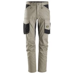 6803 Pantalones largos de trabajo elásticos AllroundWork sin bolsillos para las rodilleras color beige/ negro
