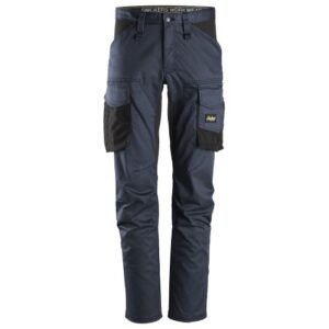 6803 Pantalones largos de trabajo elásticos AllroundWork sin bolsillos para las rodilleras color azul marino/ negro