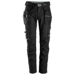 6972 Pantalones largos de trabajo FlexiWork con bolsillos flotantes desmontables negro