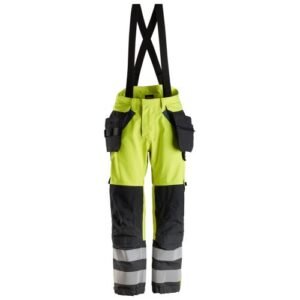 6568 Pantalones largos de trabajo GORE-TEX de alta visibilidad clase 2 con bolsillos flotantes ProtecWork amarillo-azul marino