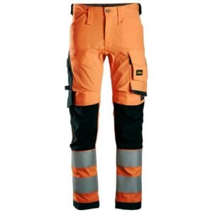 6343 Pantalones largos de trabajo elásticos de alta visibilidad clase 2 naranja/ negro