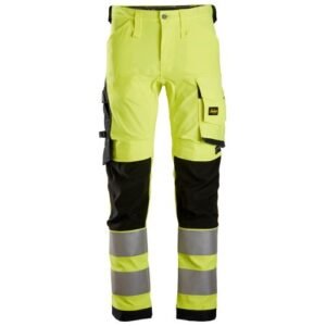 6343 Pantalones largos de trabajo elásticos de alta visibilidad clase 2 amarillo/ negro