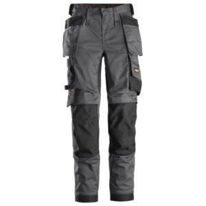 6247 Pantalones largos de trabajo elásticos para mujer con bolsillos flotantes AllroundWork gris acero-negro