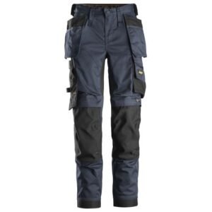 6247 Pantalones largos de trabajo elásticos para mujer con bolsillos flotantes AllroundWork azul marino-negro