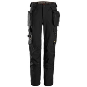 6771 Pantalones largos de trabajo mujer elásticos bolsillos flotantes desmontables AllroundWork color negro