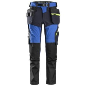 6940 Pantalones largos de trabajo elásticos FlexiWork Softshell Slim Fit bolsillos flotantes azul verdadero/ azul marino