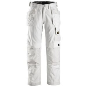 3214 Pantalones largos de trabajo Canvas+ bolsillos flotantes Blanco