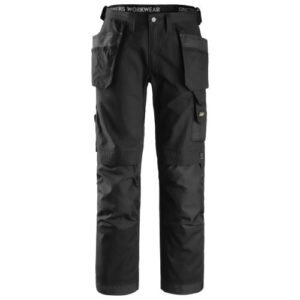 3214 Pantalones largos de trabajo Canvas+ bolsillos flotantes Negro