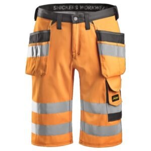 3033 Pantalón corto Alta Visibilidad Clase 1 Naranja / Gris antracita