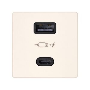 Cargador USB doble A+C 30W Power Delivery marfil Simon 27