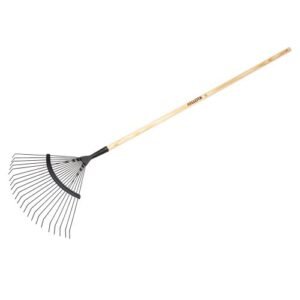 Escoba púas redondas para la limpieza de suelos de gravilla con  mango madera FSC / 3040CM