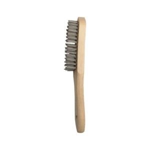 Cepillo manual con mango de madera, alambre de acero inoxidable recto / 50802