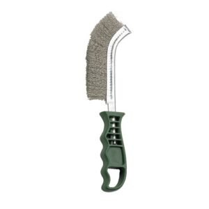 Cepillo manual con mango de plástico tipo Spid, alambre de acero inoxidable ondulado / 50806I