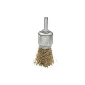 Cepillo brocha con perno, alambre de acero latonado ondulado / 50809
