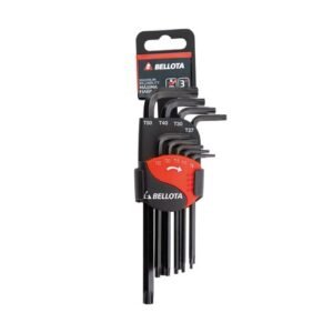 Juego clip de 9 llaves torx largas inviolables pavonadas en acero CrV para apriete y ajuste / 64599TIP