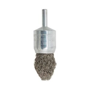 Cepillo brocha punta con perno, alambre de acero inoxidable ondulado / 50818I
