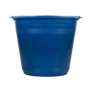 Cubo de agua con asa metálica de polietileno azul / BKW