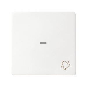 Tecla individual con grabado campana para pulsador blanco mate Simon 82 Concept