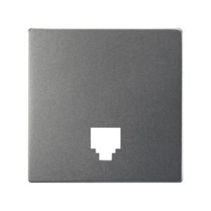 Placa para tomas telefónicas con conectores RJ11 y RJ12 titanio Simon 82 Concept