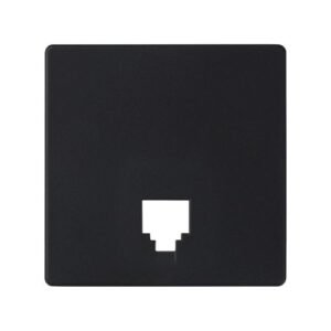 Placa para tomas telefónicas con conectores RJ11 y RJ12 negro mate Simon 82 Concept