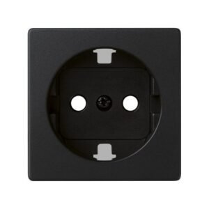 Conjunto semi-montado de base de enchufe schuko 16 A 250V~ con sistema de emb. a tornillo negro mate Simon 82 Concept