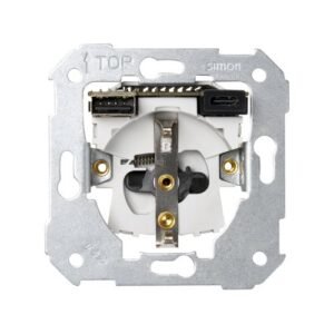 Base de enchufe schuko con doble cargador USB A + C 10,5W Simon 75