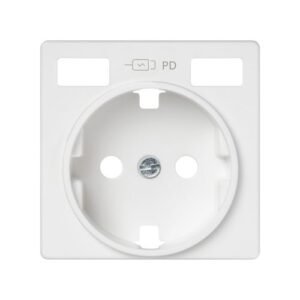 Tapa base enchufe schuko con 2 USB C+C blanco Simon 82