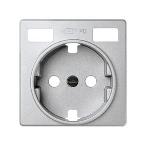 Tapa base enchufe schuko con 2 USB C+C aluminio mate Simon 82