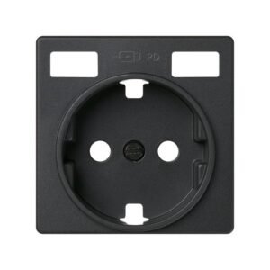Tapa base enchufe schuko con 2 USB C+C grafito Simon 82