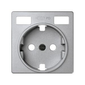 Tapa base enchufe schuko con 2 USB C+C aluminio Simon 82